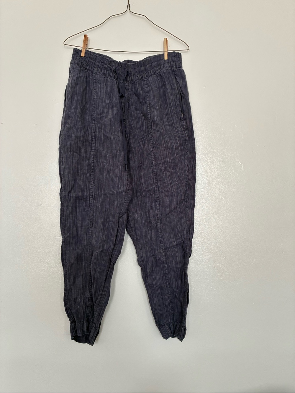 Athleta navy blue linen pants